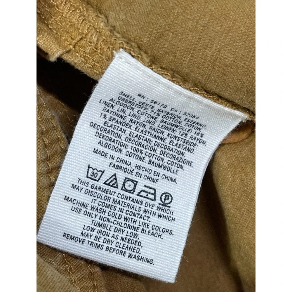 Anthropologie The Wanderer Pants Women 32 Brown Cotton Linen Blend Cargo Utility
